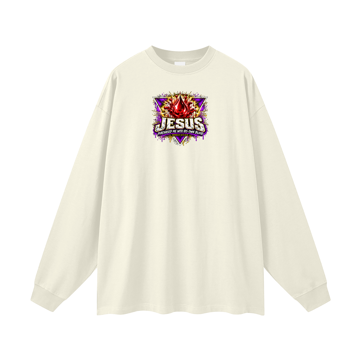 JESUS PURCHASED ME WITH HIS OWN BLOOD INSPIRED BY ACTS 20:28 Long Sleeve T-Shirt