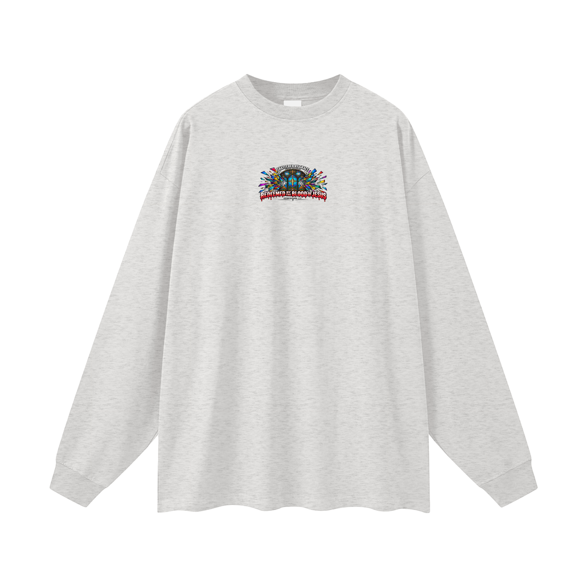 SHATTERED BY GRACE VINTAGE EXPLOSION REDEEMED BY THE BLOOD OF JESUS EPHESIANS 1:7 that's not a quote Long Sleeve T-Shirt