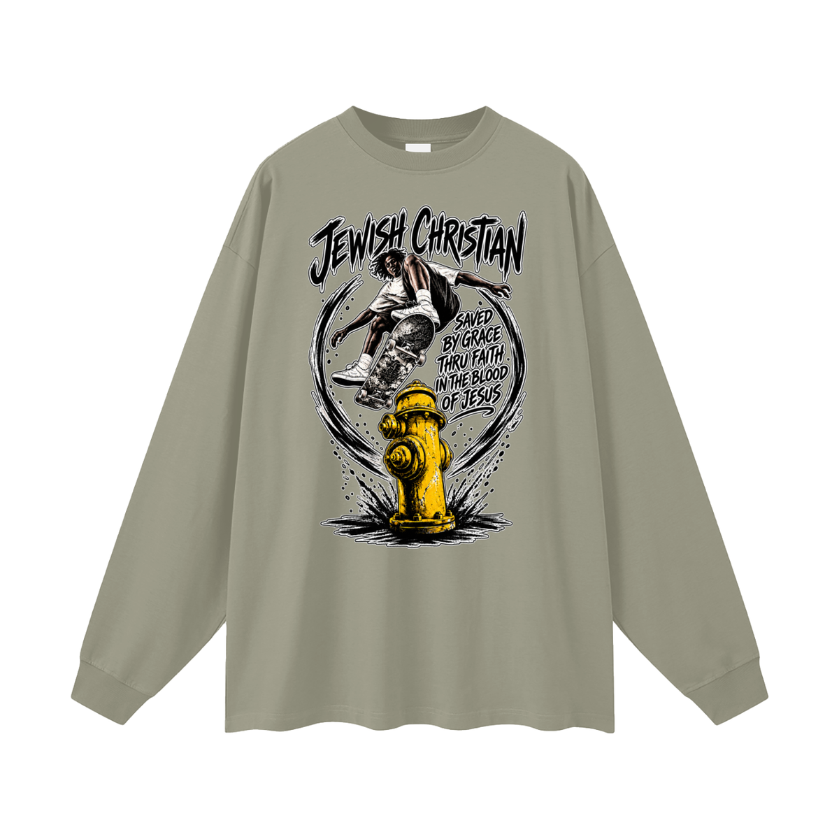 JEWISH CHRISTIAN SAVED BY GRACE THRU FAITH IN THE BLOOD OF JESUS Long Sleeve T-Shirt