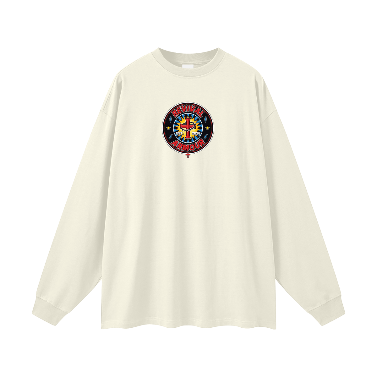 REVIVAL EST. 2026 ARMOUR JESUS DIED FOR OUR SINS Long Sleeve T-Shirt