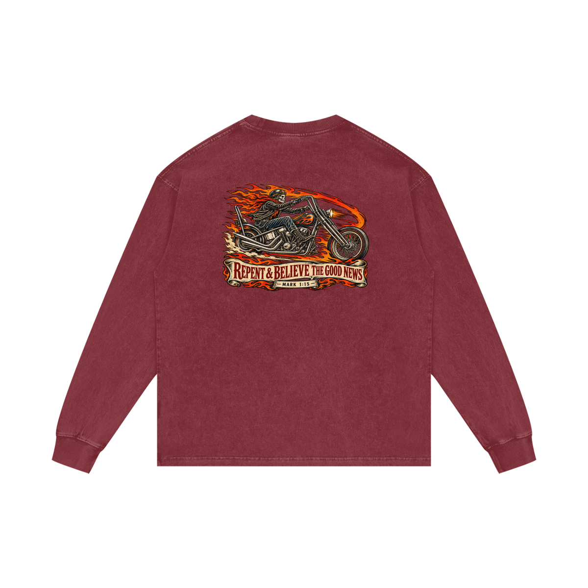 JESUS SAVES REPENT & BELIEVE THE GOOD NEWS - MARK 1:15 - Long Sleeve T-Shirt