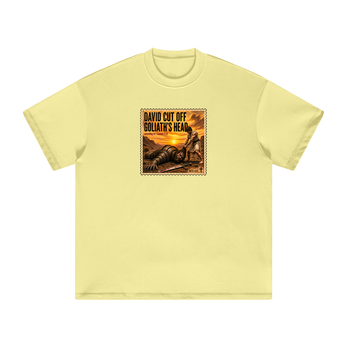 David cut off Goliath's head according to 1 Samuel 17:51 T-Shirt