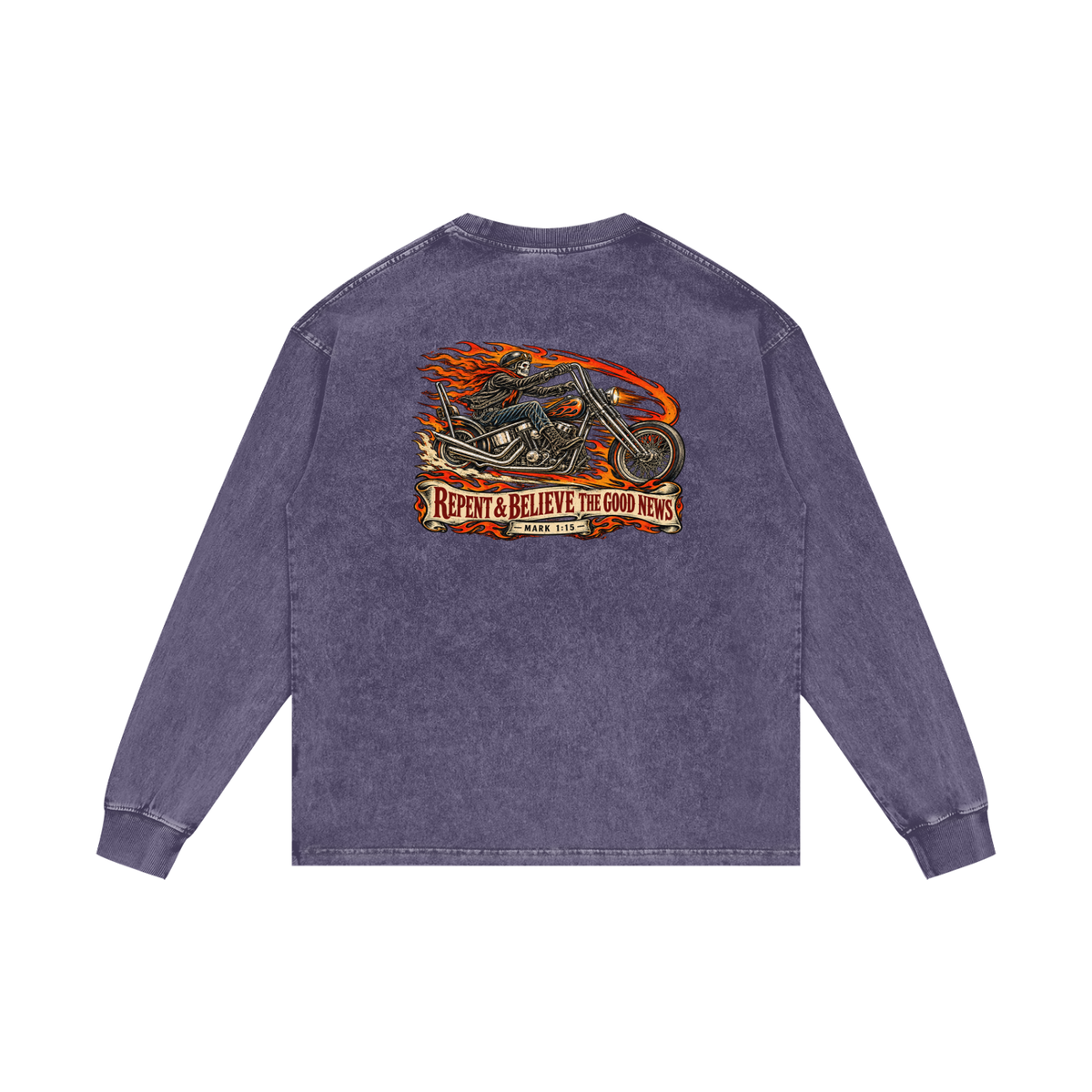 JESUS SAVES REPENT & BELIEVE THE GOOD NEWS - MARK 1:15 - Long Sleeve T-Shirt