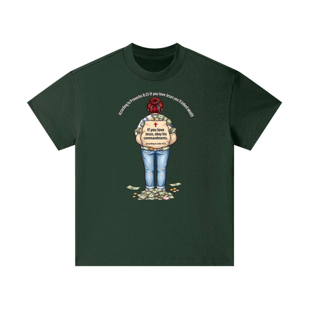 according to Proverbs 8:21 If you love Jesus you'll Inherit wealth If you love Jesus, obey his commandments according to John 14:15 Kids T-Shirt