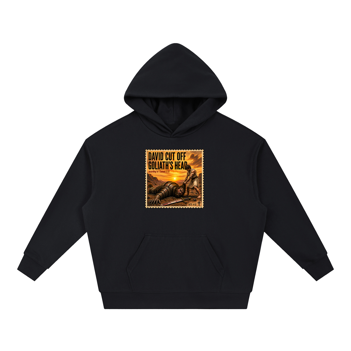 David cut off Goliath's head according to 1 Samuel 17:51 Hoodie