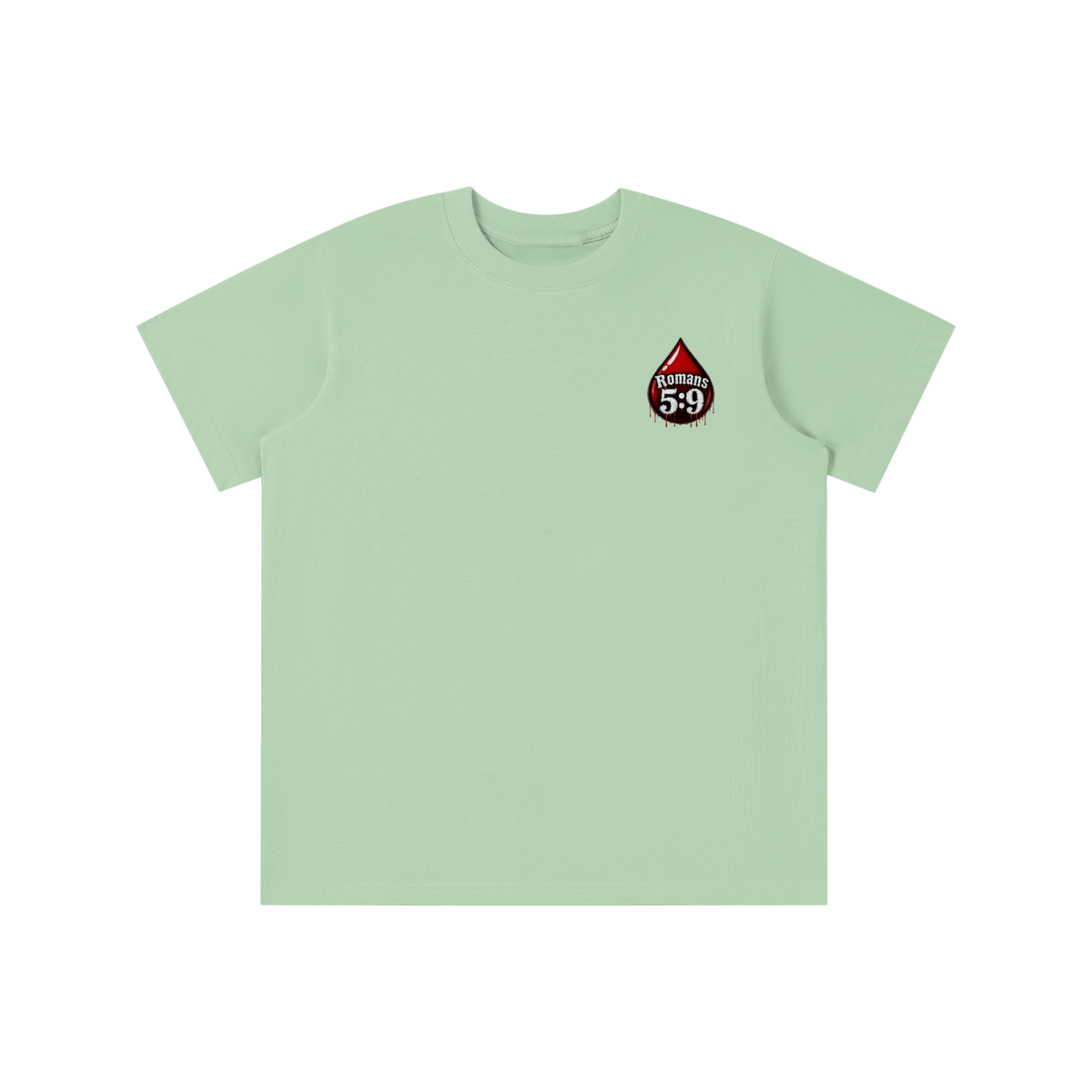 Romans 5:9 blood emoji youth T-shirt