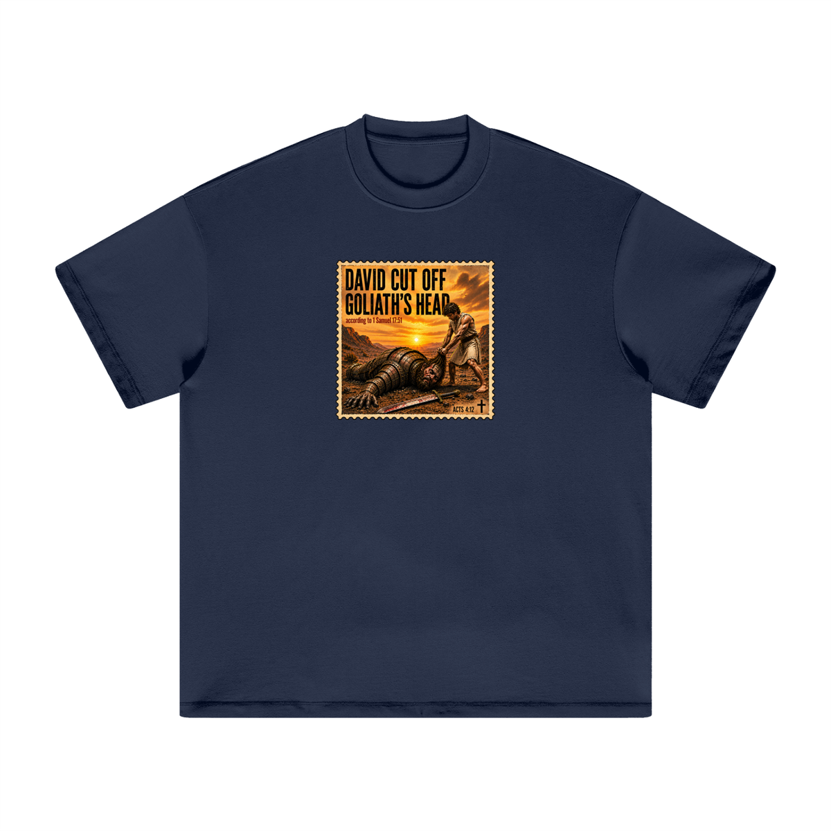 David cut off Goliath's head according to 1 Samuel 17:51 T-Shirt