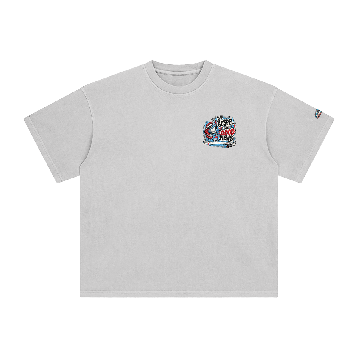 THE GOSPEL IS THE GOOD NEWS CHRIST DIED FOR OUR SINS . WAS BURIED . ROSE AGAIN -- 1 CORINTHIANS 15:1-4 -- T-Shirt