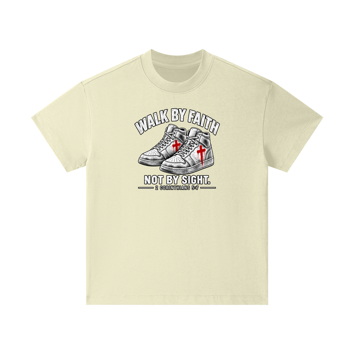 Walk by faith not by sight. Kids T-Shirt