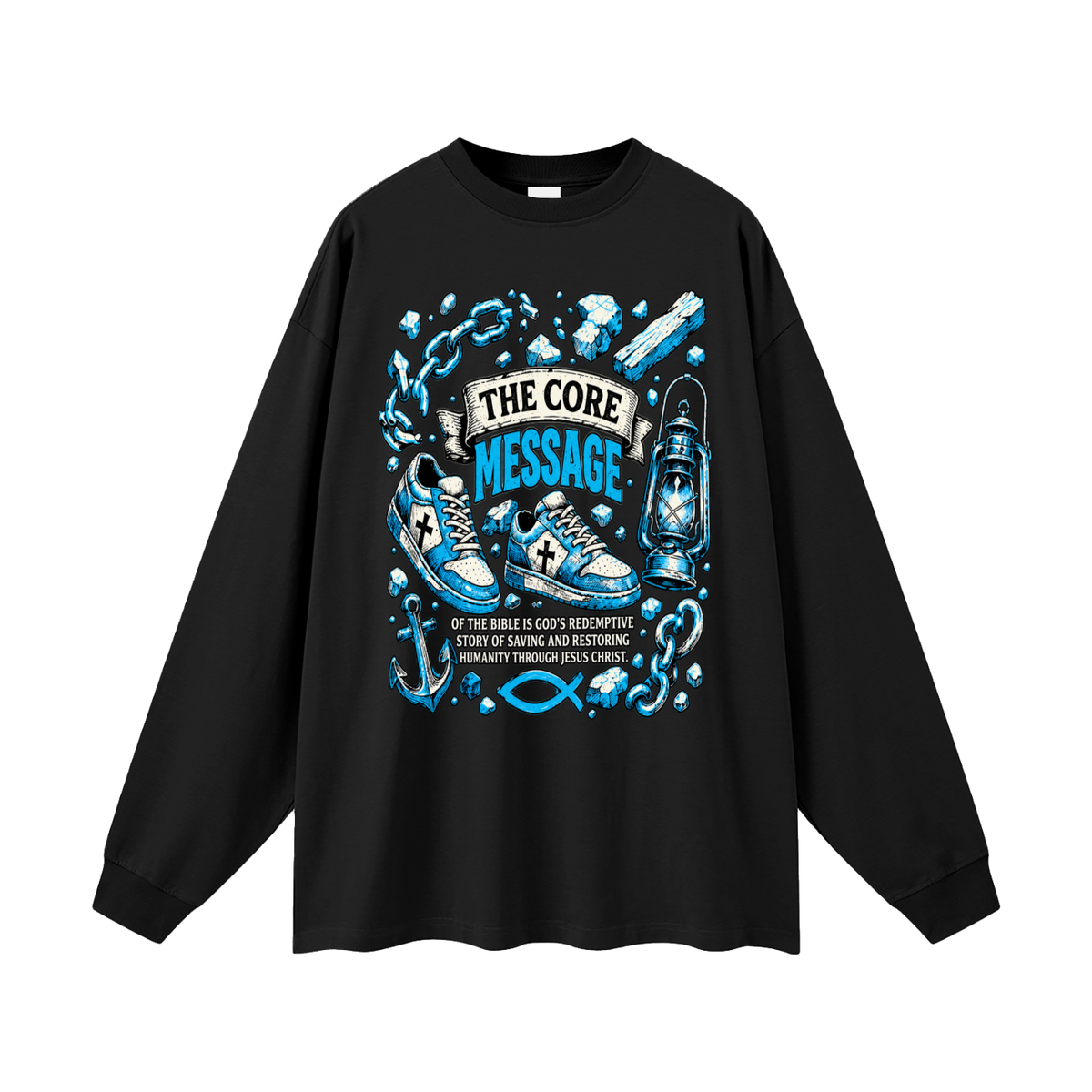the core message of the bible is God's redemptive story of saving and restoring humanity through Jesus Christ. Long Sleeve T-Shirt