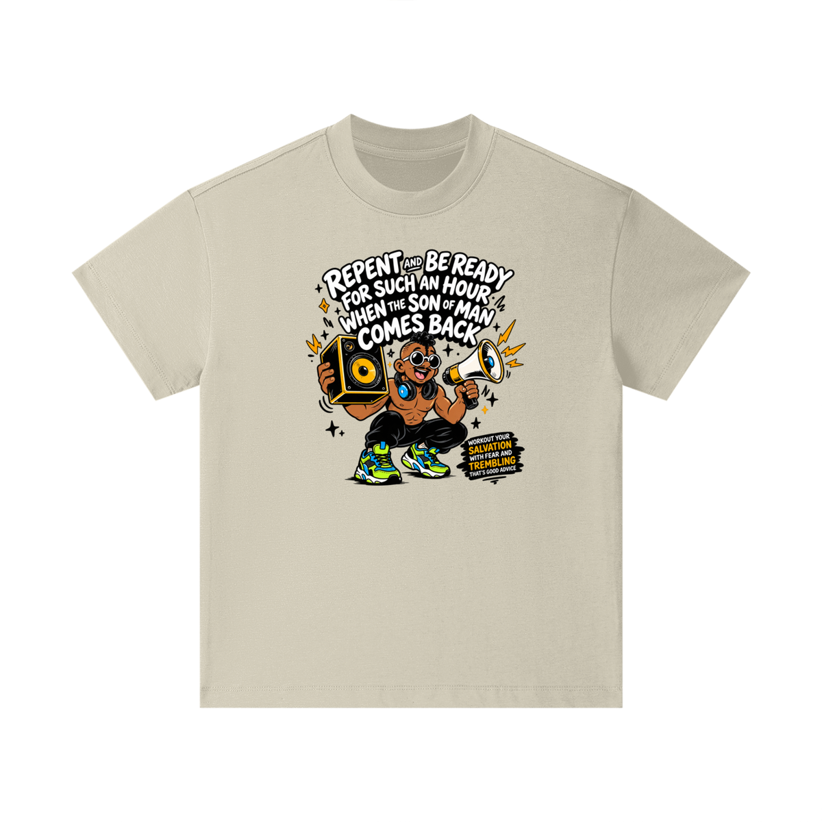 REPENT AND BE READY FOR SUCH AN HOUR WHEN THE SON OF MAN COMES BACK WORKOUT YOUR SALVATION WITH FEAR AND TREMBLING THAT'S GOOD ADVICEKids T-Shirt