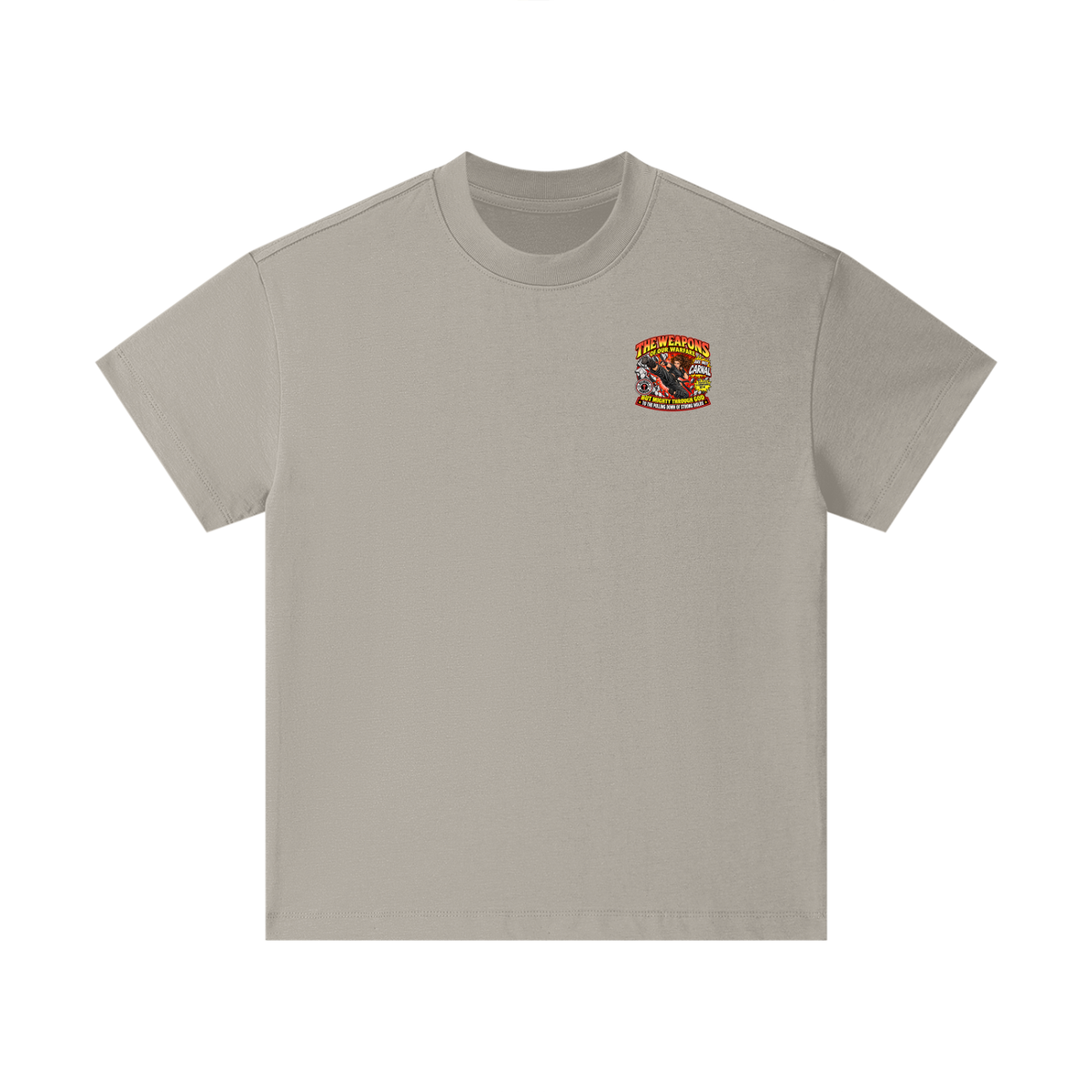 THE WEAPONS OF OUR WARFARE ARE NOT CARNAL INSPIRED BY 2 CORINTHIANS 10:4 BUT MIGHTY THROUGH GOD TO THE PULLING DOWN OF STRONG HOLDS REVIVAL ARMOUR Kids T-Shirt
