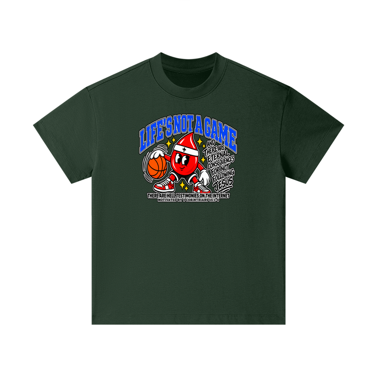 LIFE'S NOT A GAME AND THERE ARE ETERNAL CONSEQUENCES FOR NOT FOLLOWING JESUS THERE ARE HELL TESTIMONIES ON THE INTERNET MOTIVATED BY 1 Corinthians 15:1-4 Kids T-Shirt