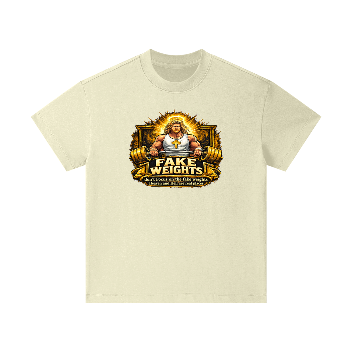 FAKE WEIGHTS don't Focus on the fake weights Heaven and Hell are real places Kids T-Shirt