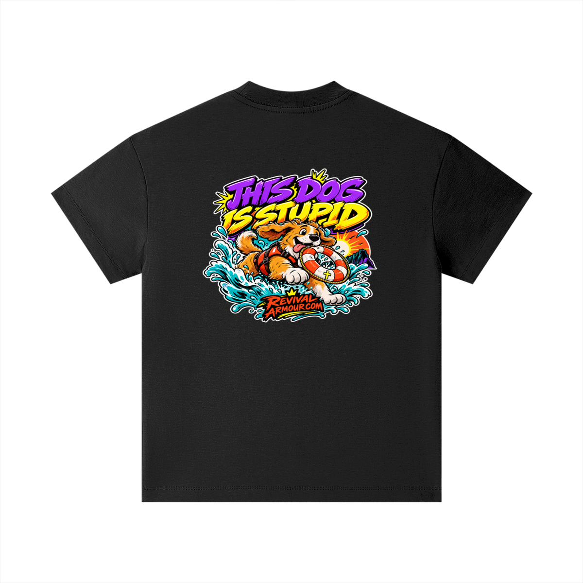 THIS DOG IS STUPID REVIVALARMOUR.COM Kids T-Shirt