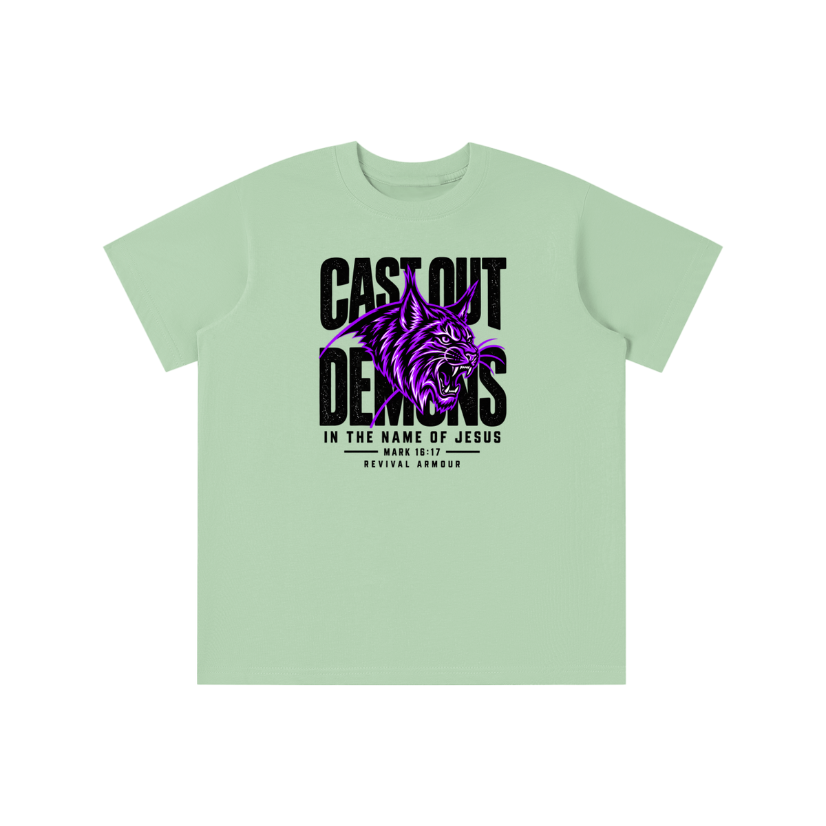 CAST OUT DEMONS IN THE NAME OF JESUS MARK 16:17 REVIVAL ARMOUR youth T-shirt