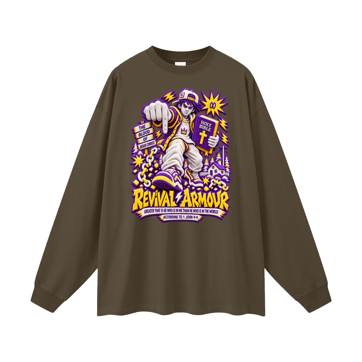 GREATER THAT IS HE WHO IS IN ME THAN WHO IS IN THE WORLD ACCORDING TO 1 JOHN 4:4 Long Sleeve T-Shirt
