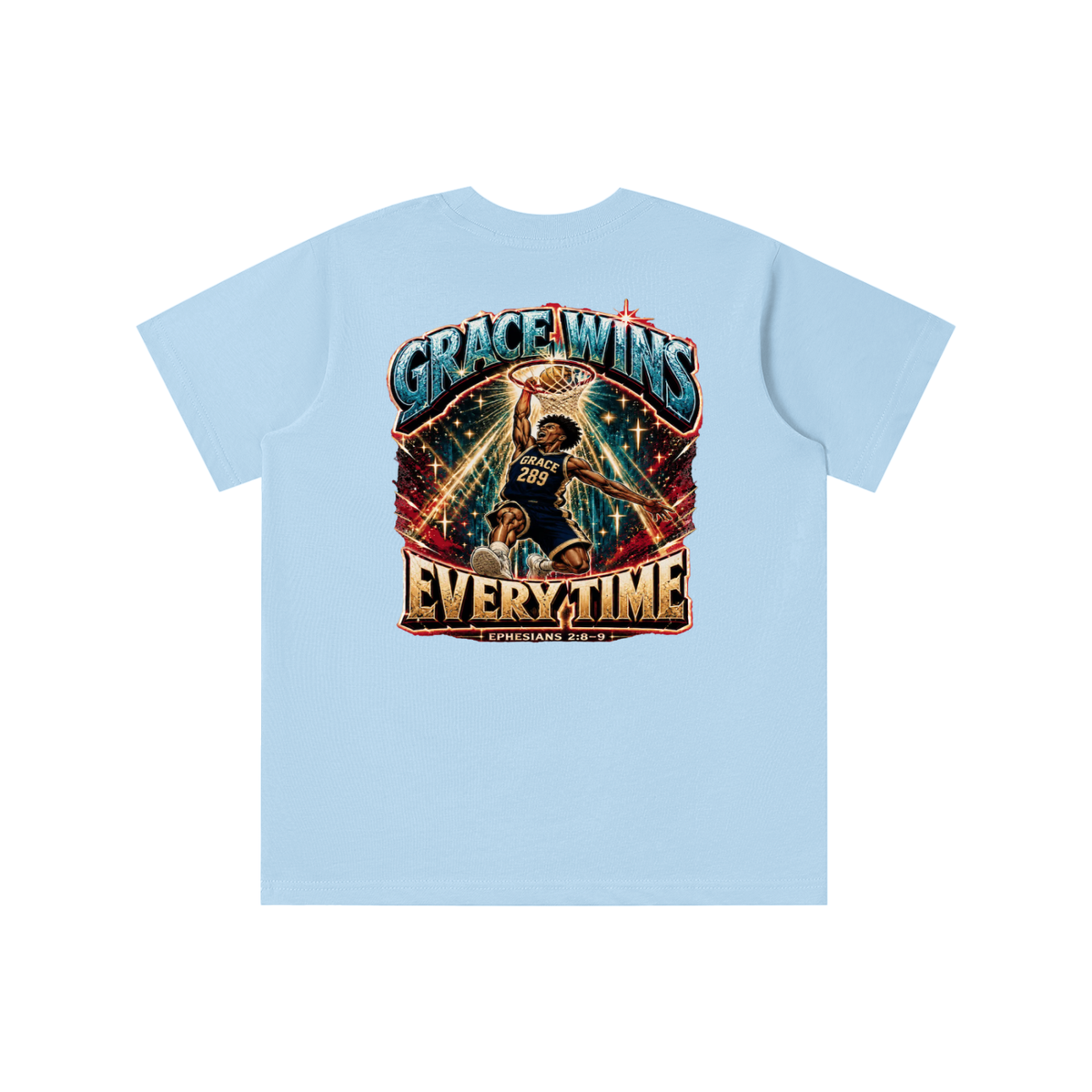 JESUS IS AWESOME GRACE WINS GRACE 289 EVERYTIME EPHESIANS 2:8-9 youth T-shirt