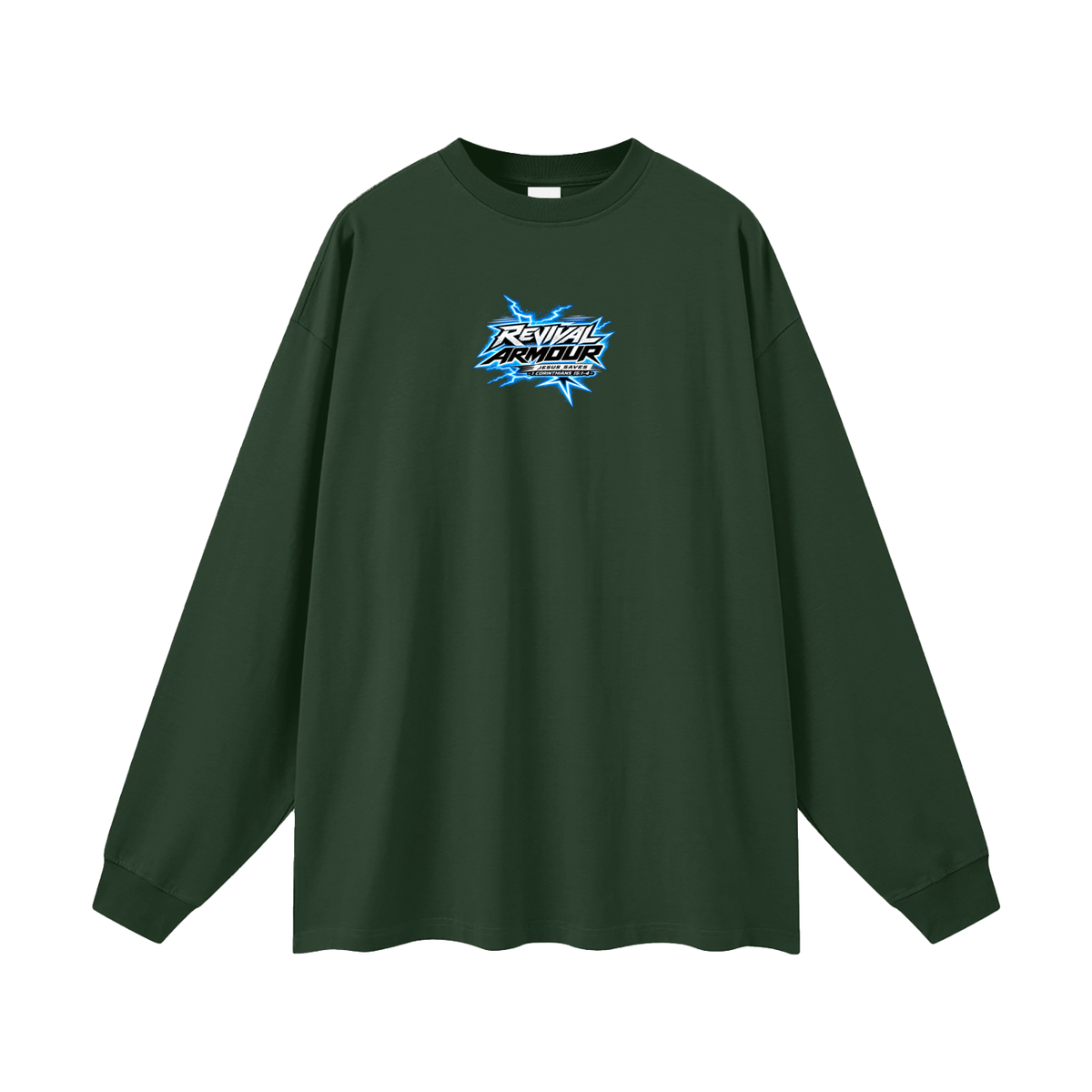 REVIVAL ARMOUR JESUS SAVES -1 CORINTHIANS 15:1-4- Long Sleeve T-Shirt