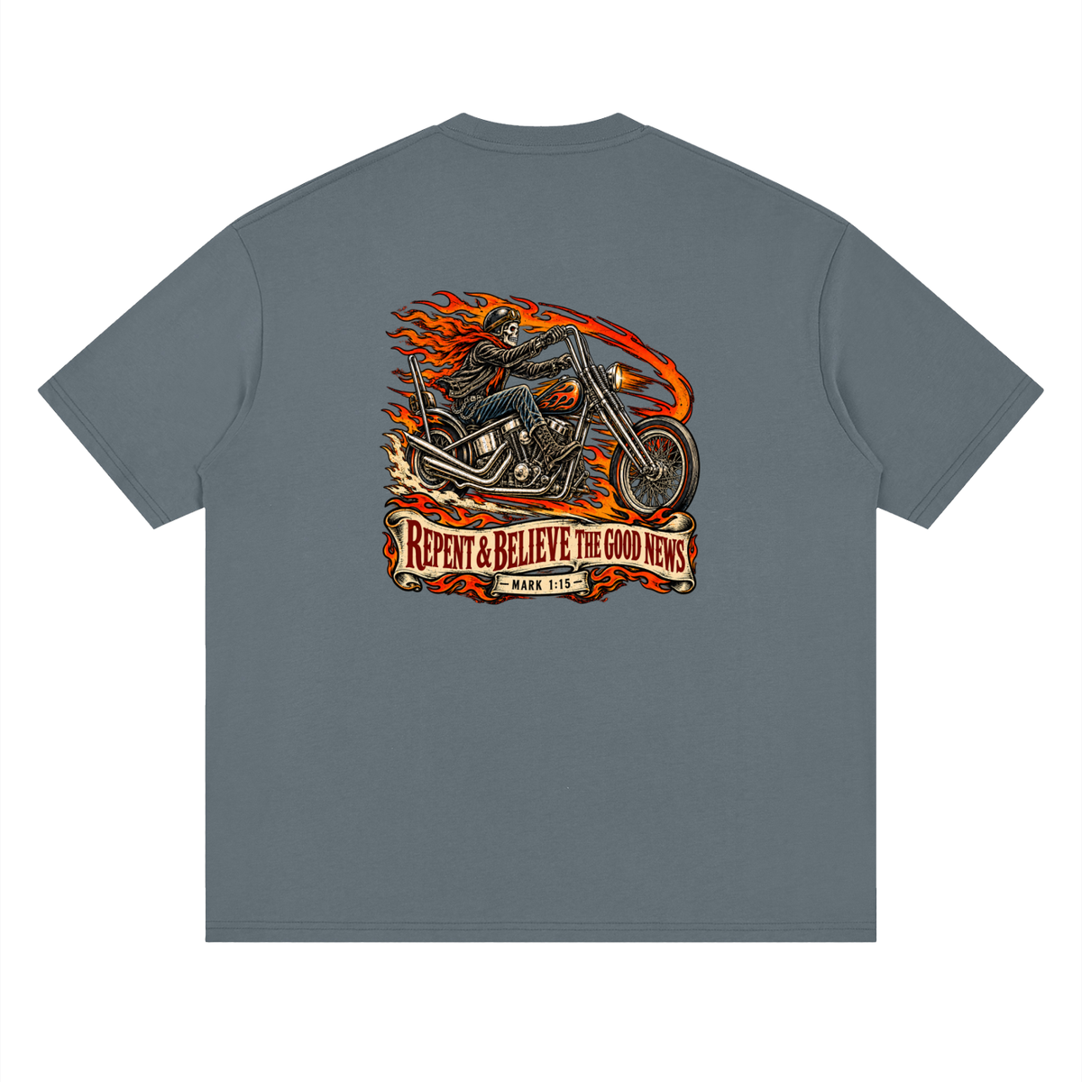 JESUS SAVES REPENT & BELIEVE THE GOOD NEWS - MARK 1:15 - T-Shirt