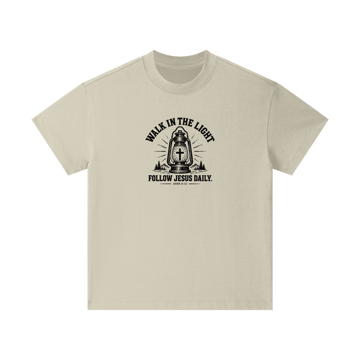 WALK IN THE LIGHT FOLLOW JESUS DAILY. - JOHN 8:12 Kids T-Shirt