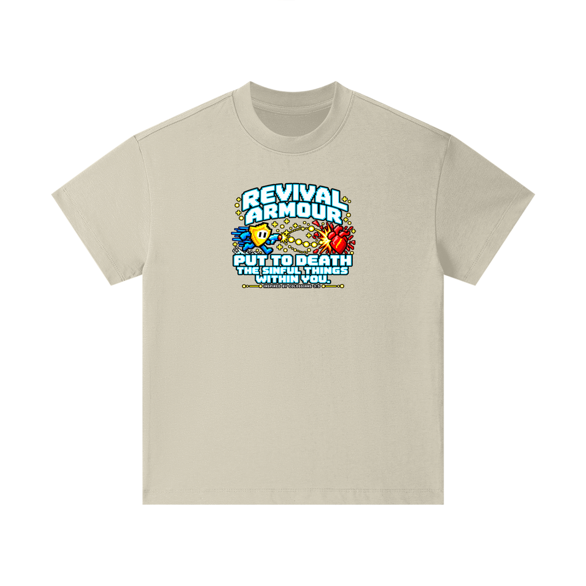 REVIVAL ARMOUR PUT TO DEATH THE SINFUL THINGS WITHIN YOU. INSPIRED BY COLOSSIANS 3:5 Kids T-Shirt