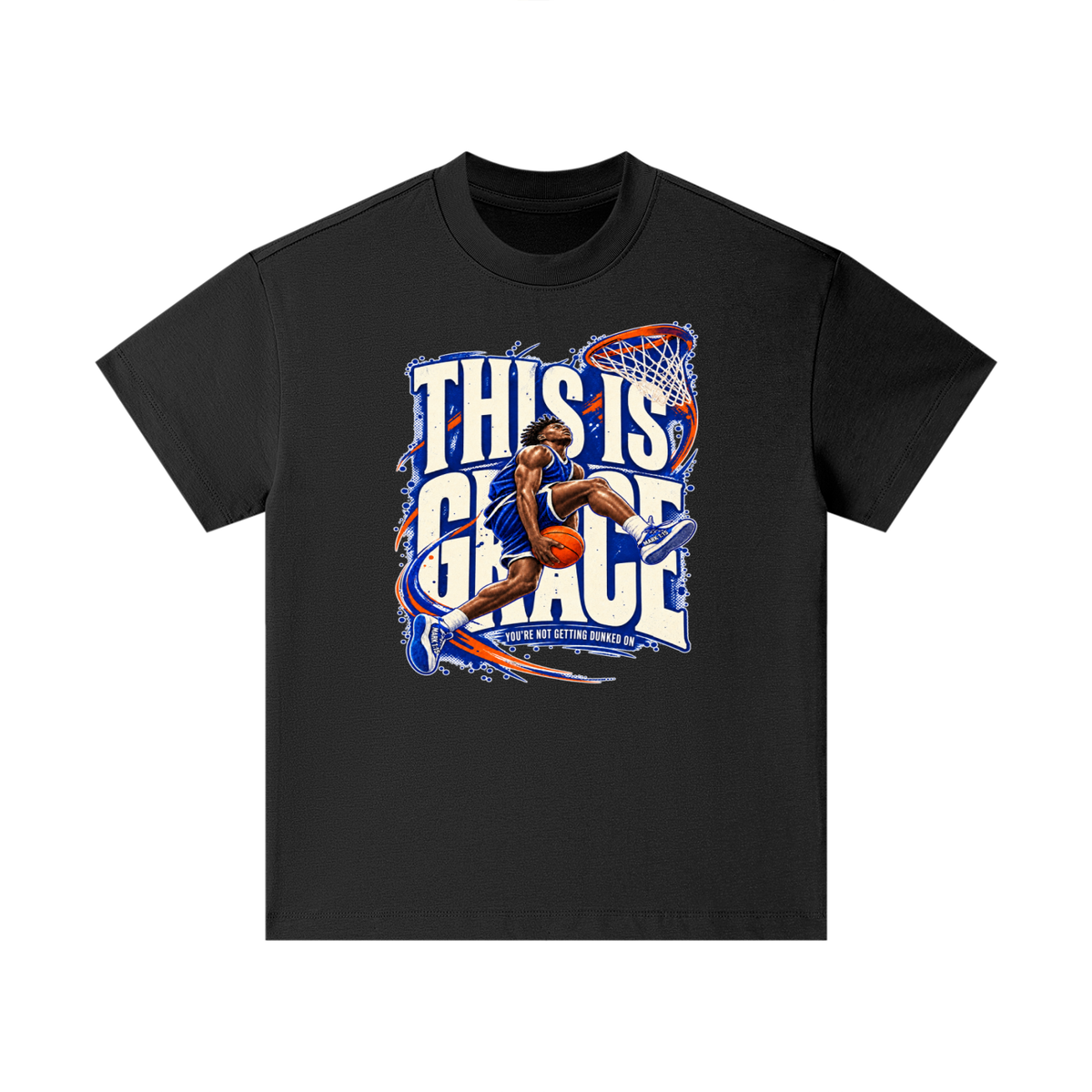 THIS IS GRACE YOU'RE NO GETTING DUNKED ON ( MARK 1:15 IS ON HIS SHOES ) Kids T-Shirt