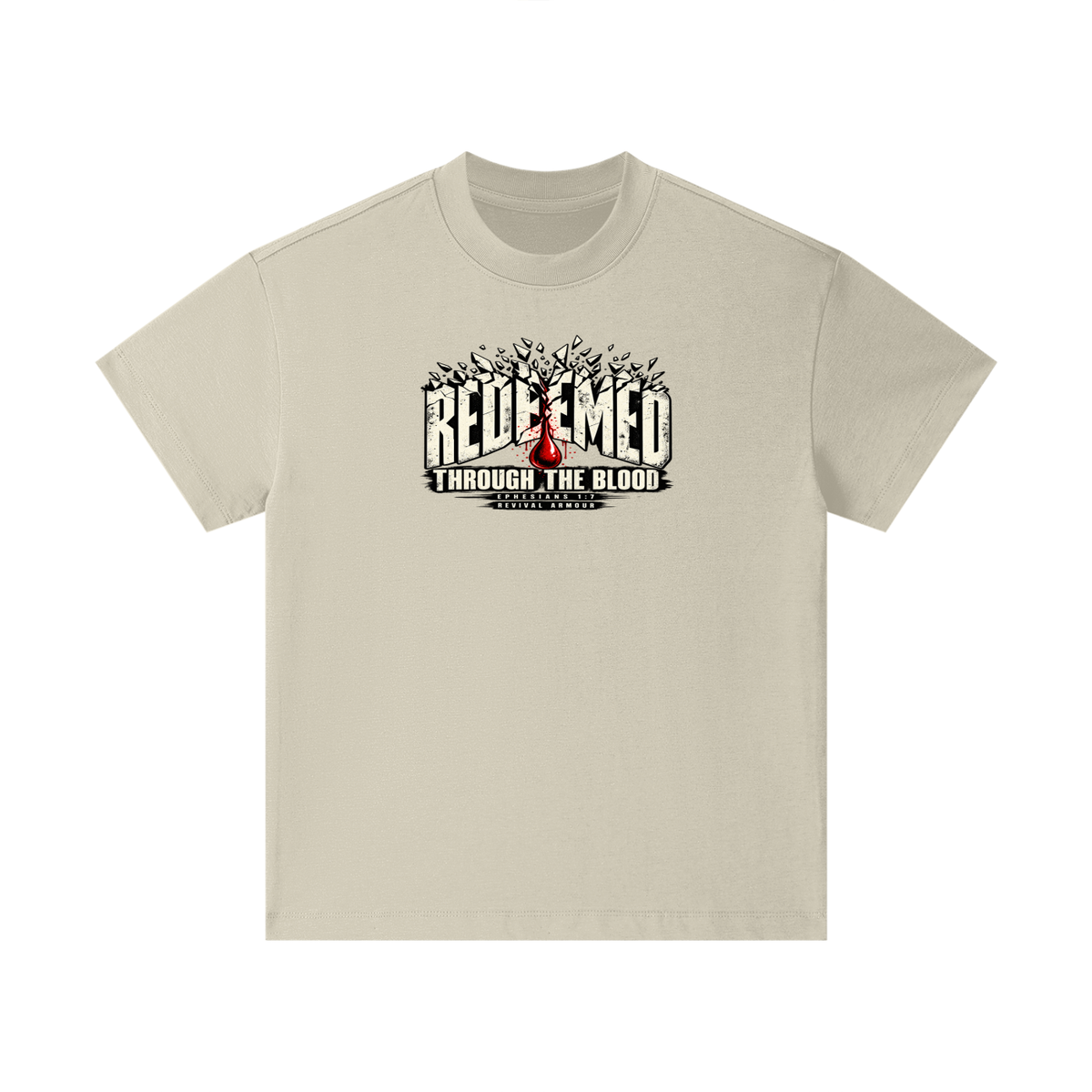REDEEMED THROUGH THE BLOOD - EPHESIANS 1:7 - Kids T-Shirt