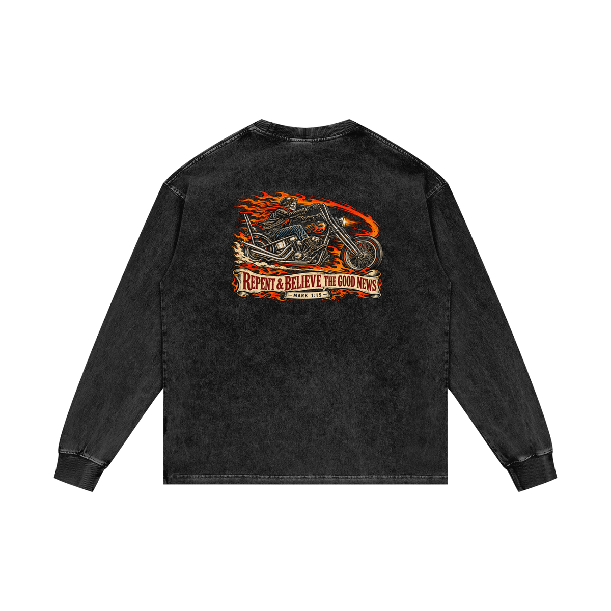 JESUS SAVES REPENT & BELIEVE THE GOOD NEWS - MARK 1:15 - Long Sleeve T-Shirt
