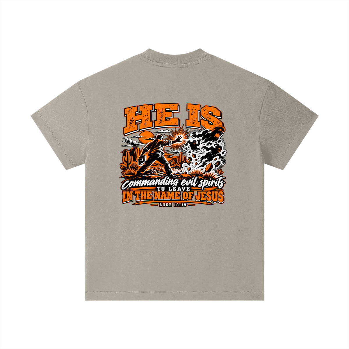 THE WEAPONS OF OUR WARFARE ARE NOT CARNAL HE IS COMMANDING EVIL SPIRITS TO LEAVE IN THE NAME OF JESUS - LUKE 10:19 - Kids T-Shirt