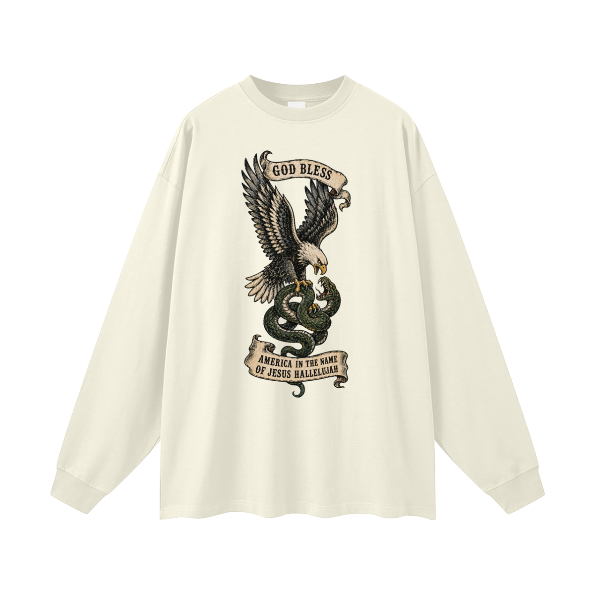 GOD BLESS AMERICA IN NAME OF JESUS HALLELUJAH Long Sleeve T-Shirt