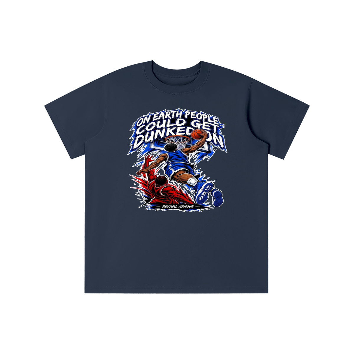 ON EARTH PEOPLE COULD GET DUNKED ON ( MARK 1:15 IS ON HIS SHOES ) youth T-shirt