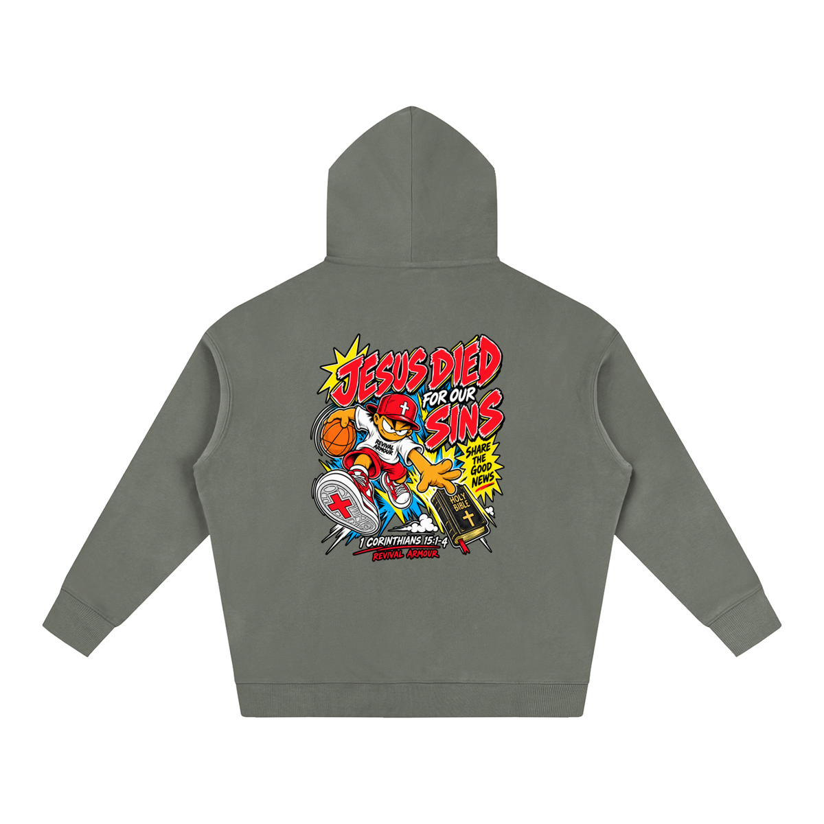 SUBMIT TO JESUS RESIST THE DEVIL AND HE WILL FLEE FROM YOU INSPIRED BY JAMES 4:7 JESUS DIED FOR OUR SINS SHARE THE GOOD NEWS HOLY BIBLE 1 CORTHIANS 15:1-4 REVIVAL ARMOUR Hoodie