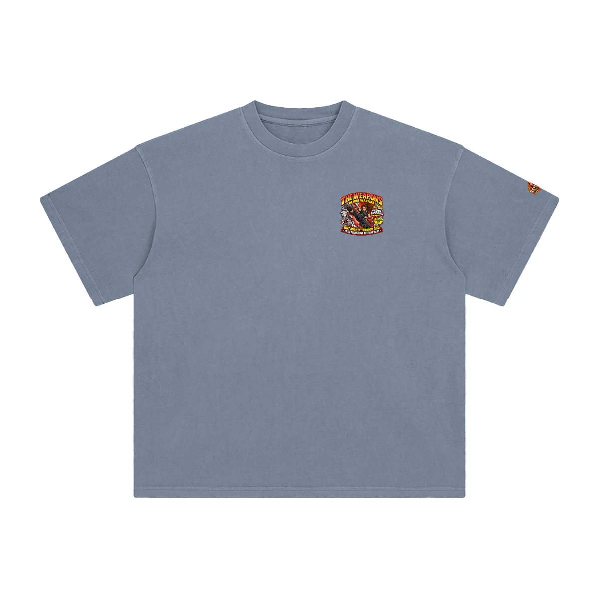 THE WEAPONS OF OUR WARFARE ARE NOT CARNAL INSPIRED BY 2 CORINTHIANS 10:4 BUT MIGHTY THROUGH GOD TO THE PULLING DOWN OF STRONG HOLDS REVIVAL ARMOUR T-Shirt