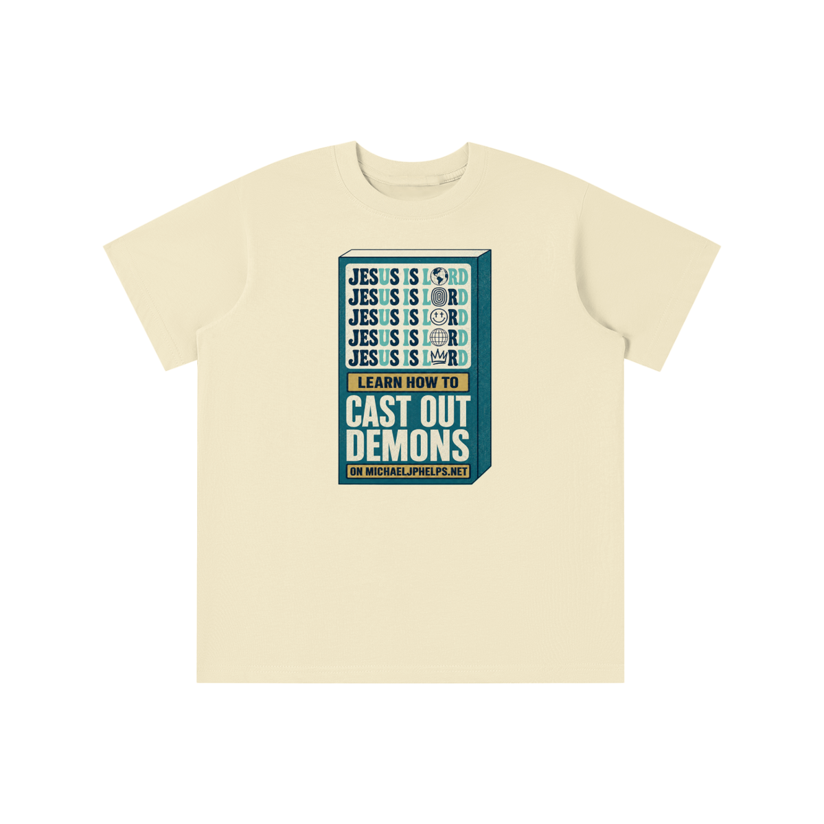 Jesus is Lord 5x Learn how to cast out demons on MICHAELJPHELPS.NET youth T-shirt