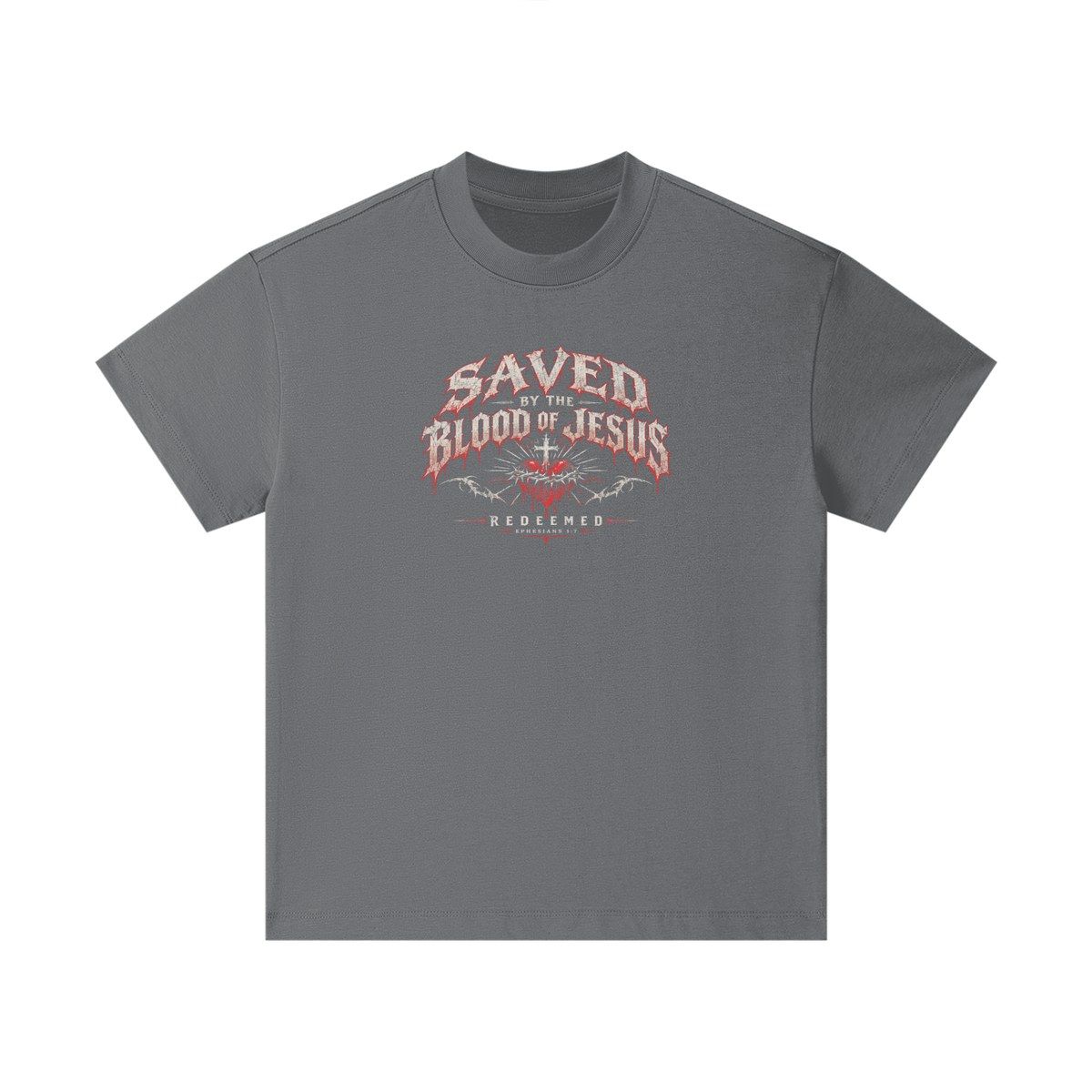 SAVED BY THE BLOOD OF JESUS - REDEEMED - - EPHESIANS 1:7 - Kids T-Shirt