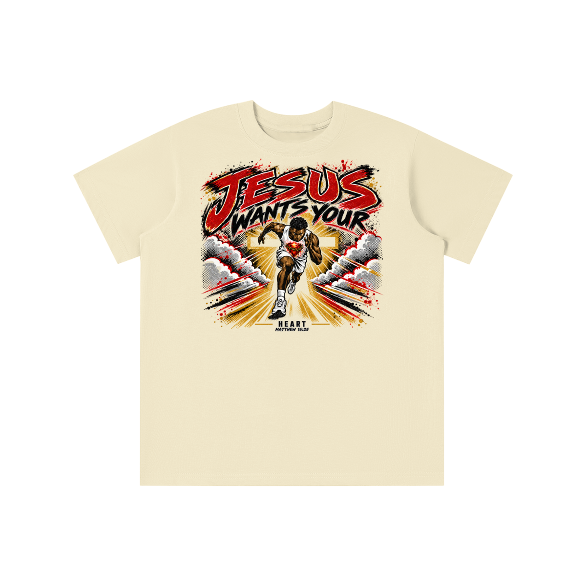 JESUS WANTS YOUR HEART MATTEW 16:25 youth T-shirt