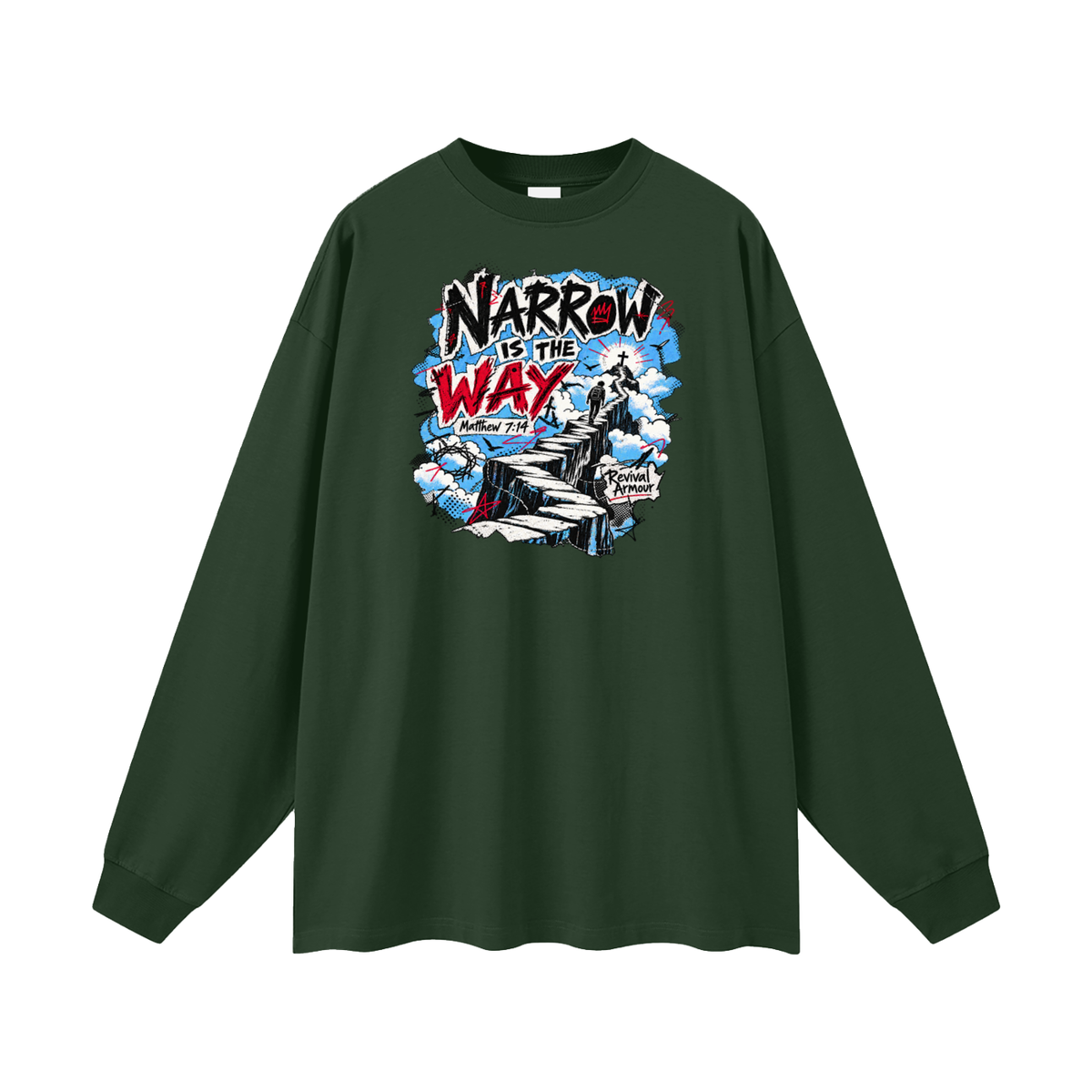 NARROW IS THE WAY [MATTHEW 7:14] Revival Armour Long Sleeve T-Shirt