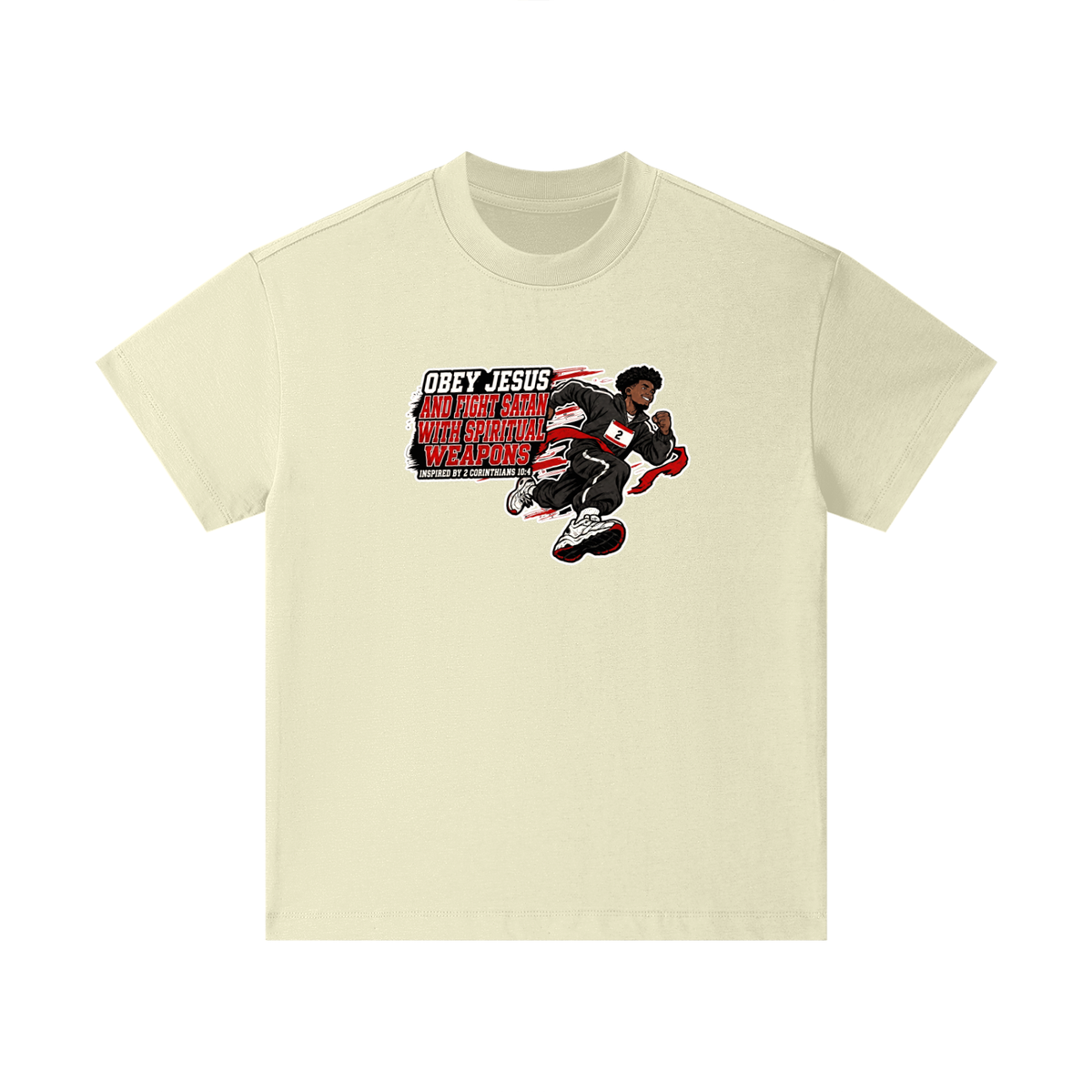 OBEY JESUS AND FIGHT SATAN WITH SPIRITUAL WEAPONS INSPIRED BY 2 CORINTHIANS 10:4 Kids T-Shirt