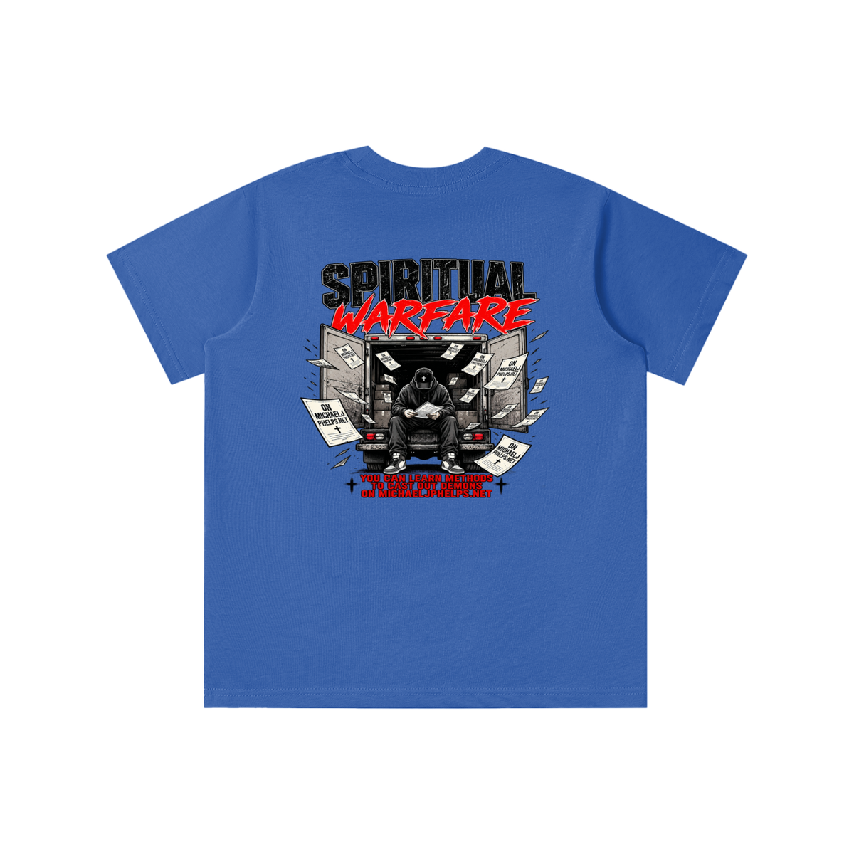 THE HOLY BIBLE THAT'S A GOOD BOOK SPIRITUAL WARFARE YOU CAN LEARN METHODS TO CAST OUT DEMONS ON MICHAELJPHELPS.NET youth T-shirt