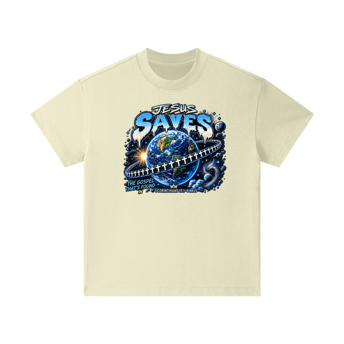 JESUS SAVES THE GOSPEL THAT'S FOUND IN 1 CORINTHIANS 15:1-4 NKJV Kids T-Shirt