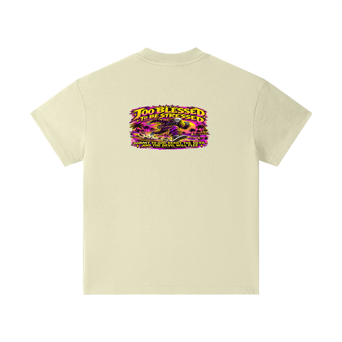 TOO BLESSED TO BE STRESSED SUMIT TO GOD, RESIST THE DEVIL, AND THE DEVIL WILL FLEE INSPIRED BY JAMES 4:7 Kids T-Shirt