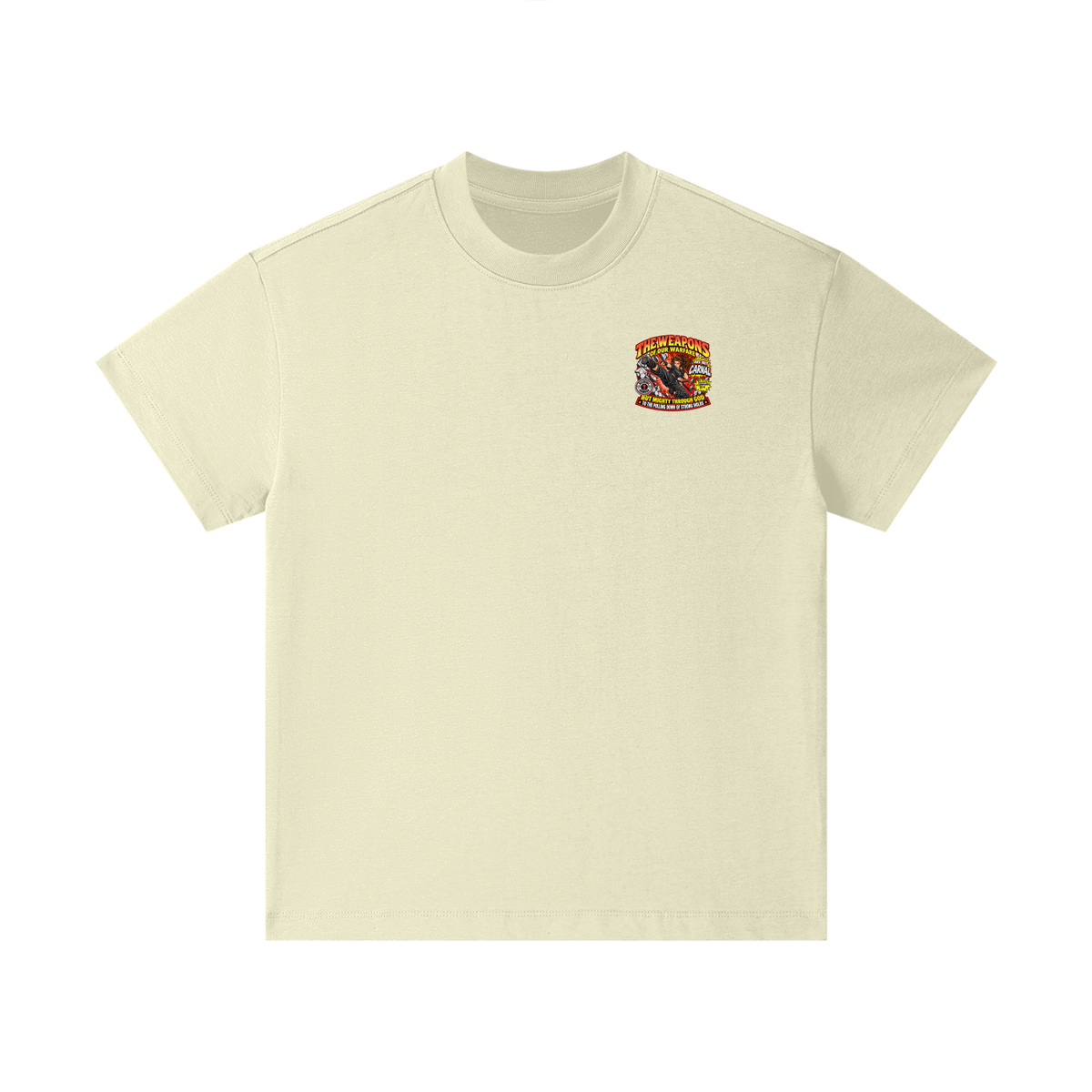 THE WEAPONS OF OUR WARFARE ARE NOT CARNAL INSPIRED BY 2 CORINTHIANS 10:4 BUT MIGHTY THROUGH GOD TO THE PULLING DOWN OF STRONG HOLDS REVIVAL ARMOUR Kids T-Shirt