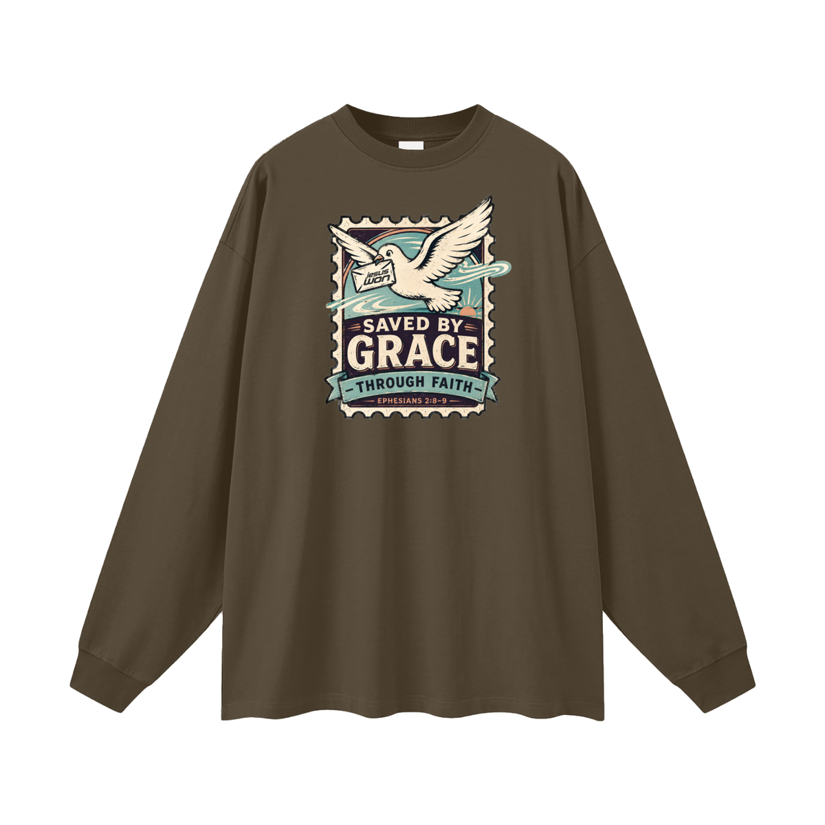 SAVED BY GRACE -THROUGH FAITH- - EPHESIANS 2:8-9 - Long Sleeve T-Shirt