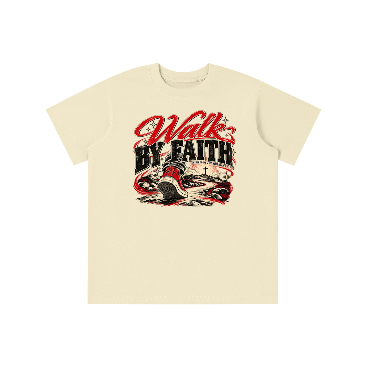 WALK BY FAITH INSPIRED BY 1 CORINTHIANS 5:7 youth T-shirt