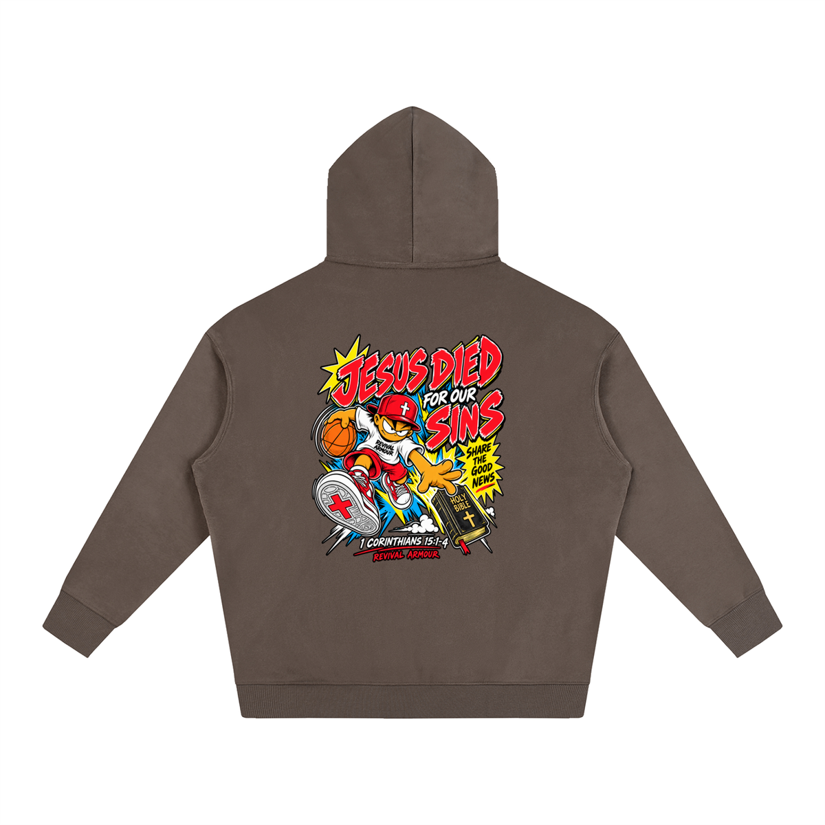 SUBMIT TO JESUS RESIST THE DEVIL AND HE WILL FLEE FROM YOU INSPIRED BY JAMES 4:7 JESUS DIED FOR OUR SINS SHARE THE GOOD NEWS HOLY BIBLE 1 CORTHIANS 15:1-4 REVIVAL ARMOUR Hoodie