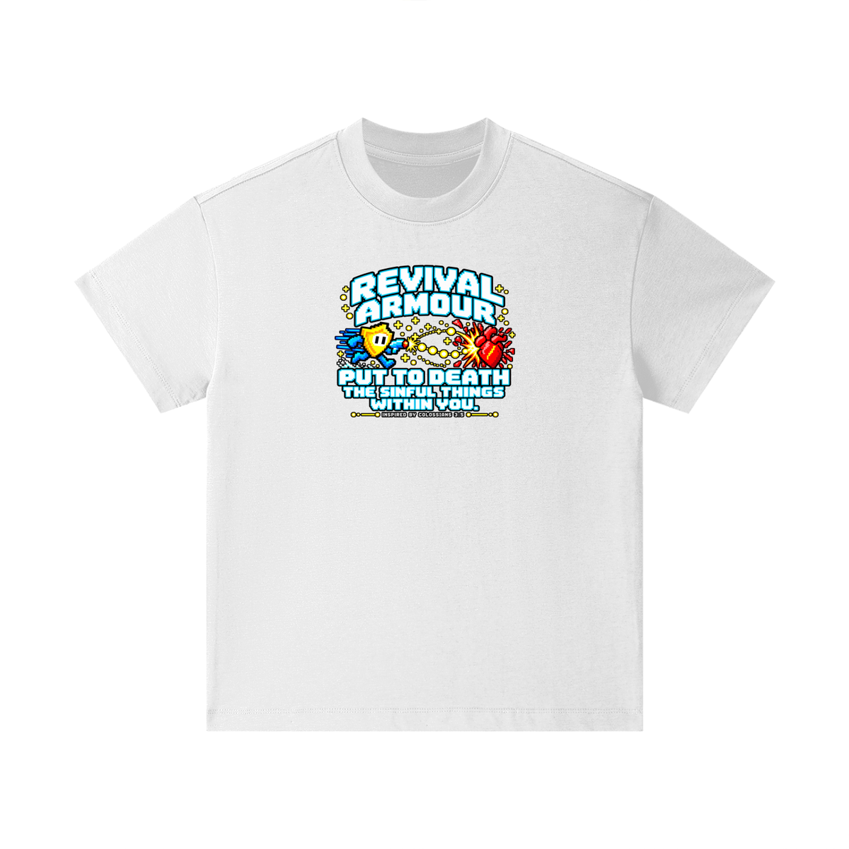 REVIVAL ARMOUR PUT TO DEATH THE SINFUL THINGS WITHIN YOU. INSPIRED BY COLOSSIANS 3:5 Kids T-Shirt