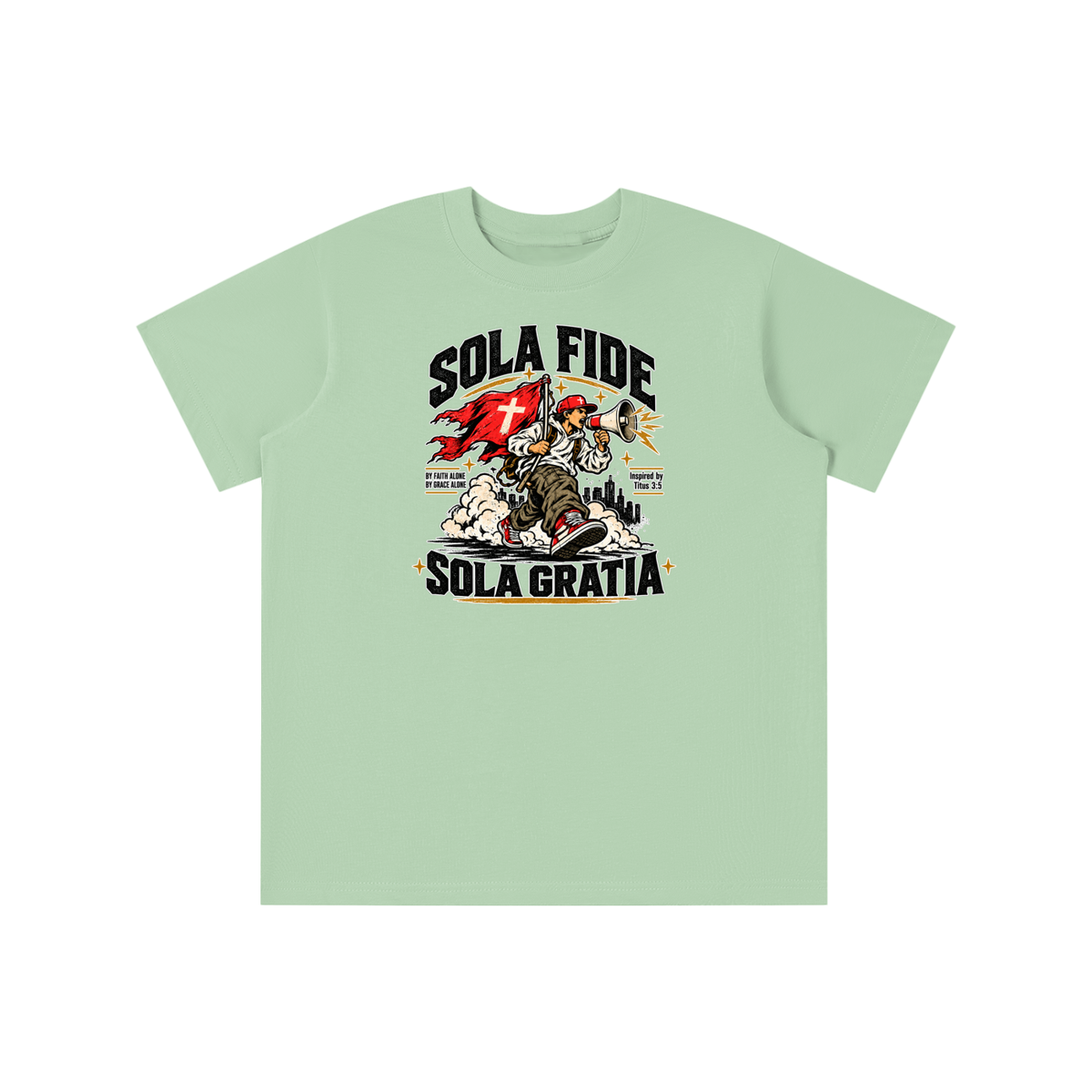 "Sola Fide / Sola Gratia" – Latin for "Faith Alone / Grace Alone." youth T-shirt