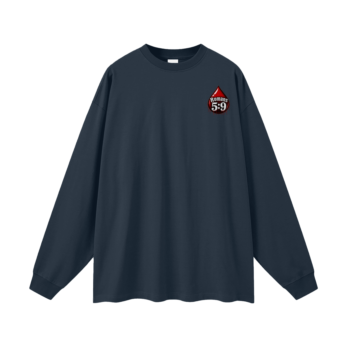 Romans 5:9 blood emoji Long Sleeve T-Shirt