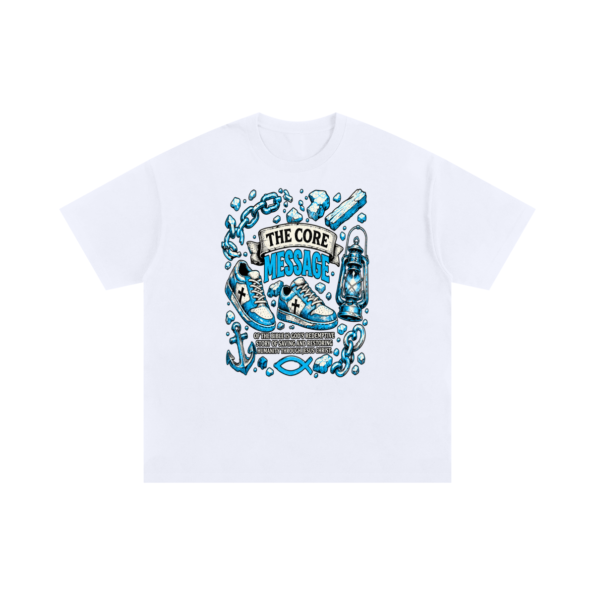 the core message of the bible is God's redemptive story of saving and restoring humanity through Jesus Christ. T-Shirt
